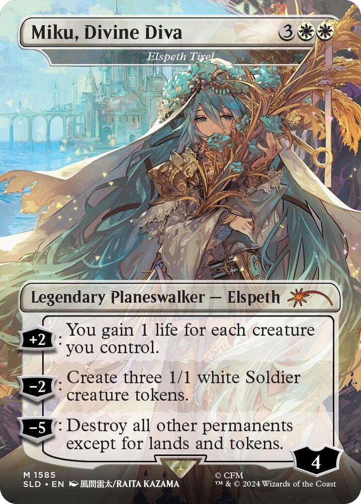 Miku, Divine Diva - Elspeth Tirel (Rainbow Foil) [Secret Lair Drop Series]