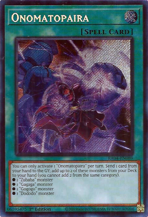 Onomatopaira [RA04-EN089] Secret Rare