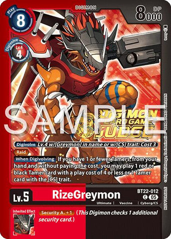 RizeGreymon [BT22-012] (Judge Pack 2025 Wave 2) [Cyber Eden]