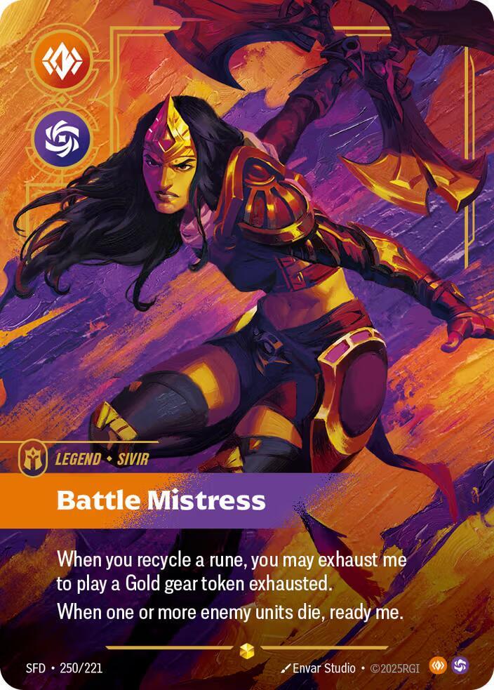 Sivir, Battle Mistress (Overnumbered) - Spiritforged (SFD) (250/221)
