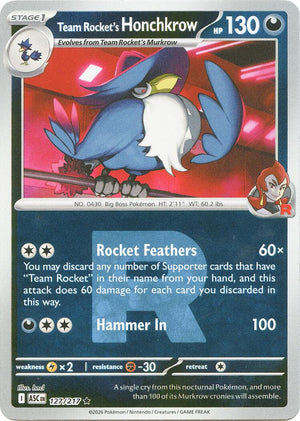 Team Rocket's Honchkrow (127/217) (Team Rocket) [Mega Evolution: Ascended Heroes]