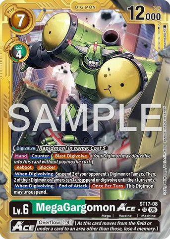 MegaGargomon ACE [ST17-08] (Gold Border) [Advanced Booster Digimon Generation]