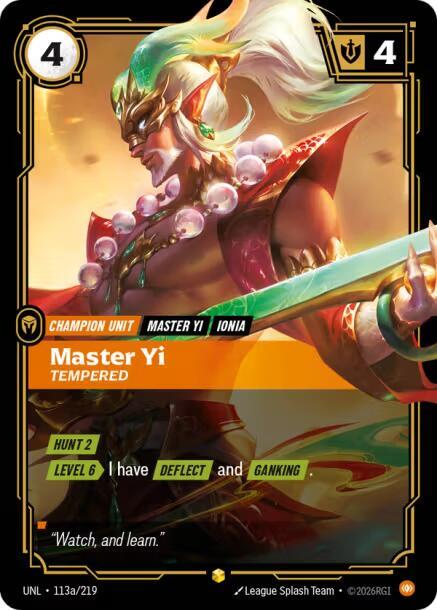 Master Yi - Tempered (Alternate Art) - Unleashed (UNL) (113a/219)