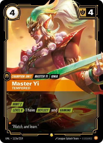 Master Yi - Tempered (Alternate Art) - Unleashed (UNL) (113a/219)