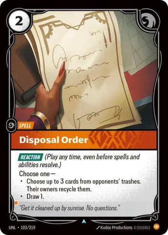 Disposal Order - Unleashed (UNL)(103/219)
