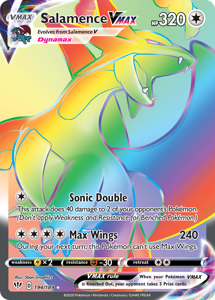 Salamence VMAX (194/189) [Sword & Shield: Darkness Ablaze] [ESPAÑOL]