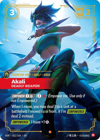 Akali, Deadly Weapon - Vendetta (VEN) (021/166)