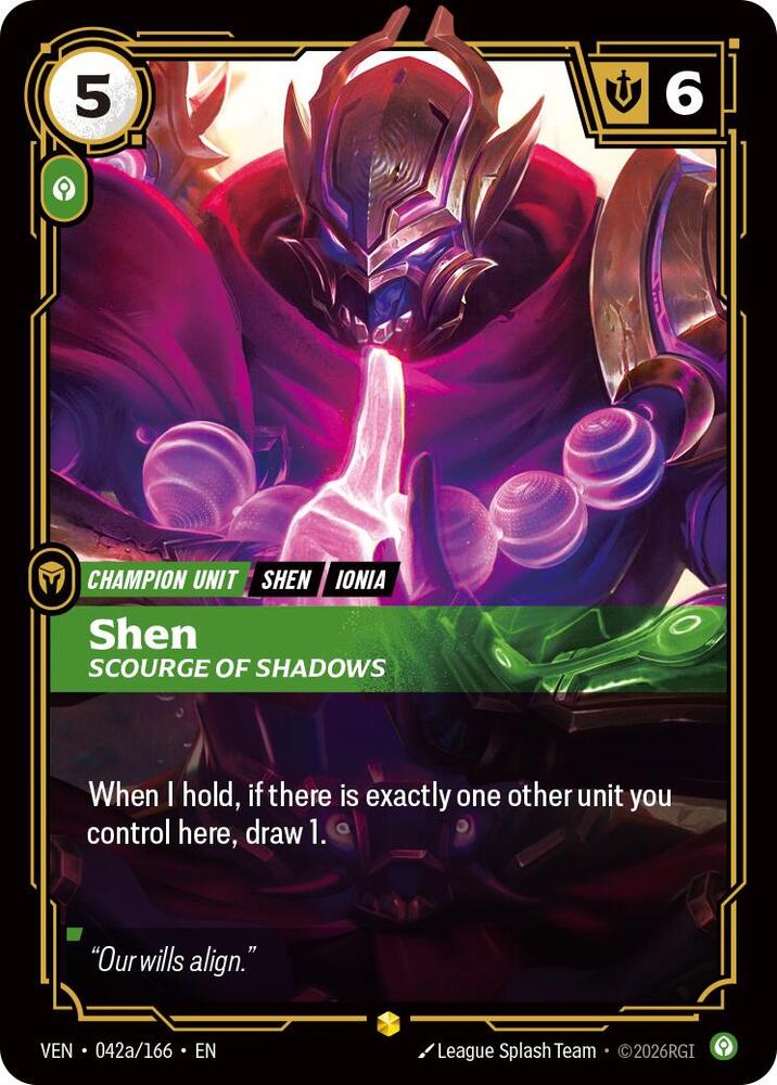 Shen, Scourge of Shadows (Alternate Art) - Vendetta (VEN) (042a/166)