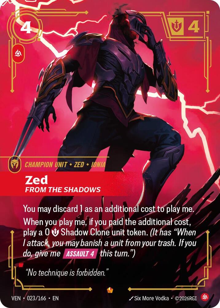 Zed, From the Shadows - Vendetta (VEN) (023/166)