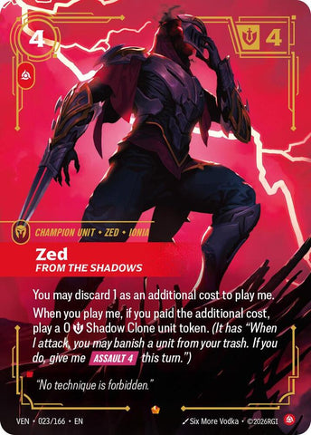 Zed, From the Shadows - Vendetta (VEN) (023/166)
