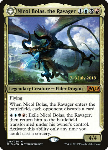 Nicol Bolas, the Ravager // Nicol Bolas, the Arisen [Core Set 2019 Prerelease Promos] [ESPAÑOL]