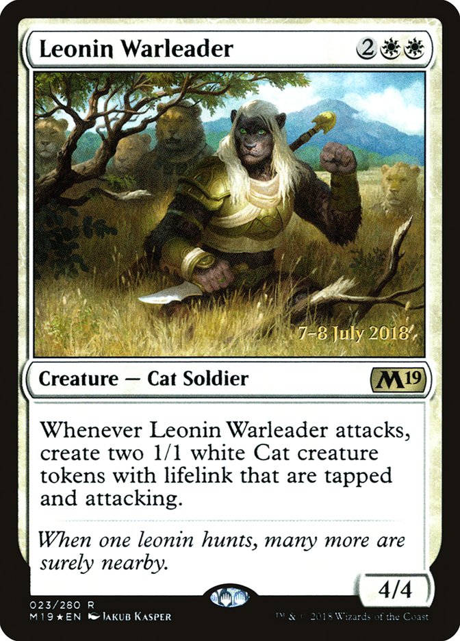 Leonin Warleader [Core Set 2019 Prerelease Promos] [ESPAÑOL]