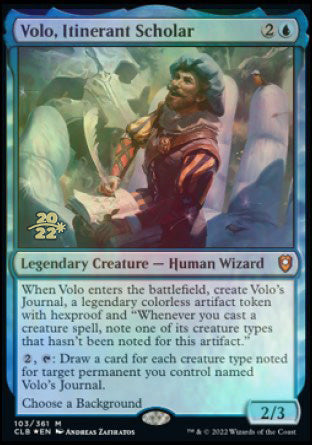 volo mtg card Volo, Itinerant Scholar Legendary Creature Human Wizard Volo's Journal (Token)